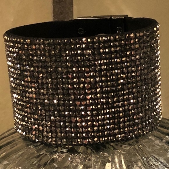 Fashion Jewelry Jewelry - Graphite Crystal Cuff Bracelet